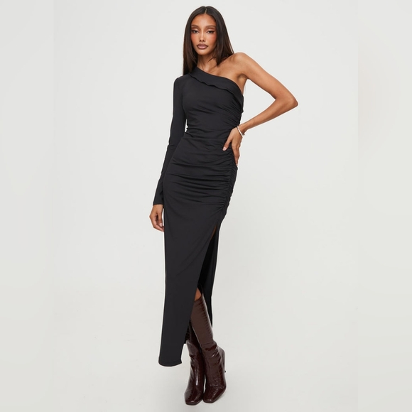 Princess Polly Mahira dress NWT One shoulder maxi black - Picture 1 of 4